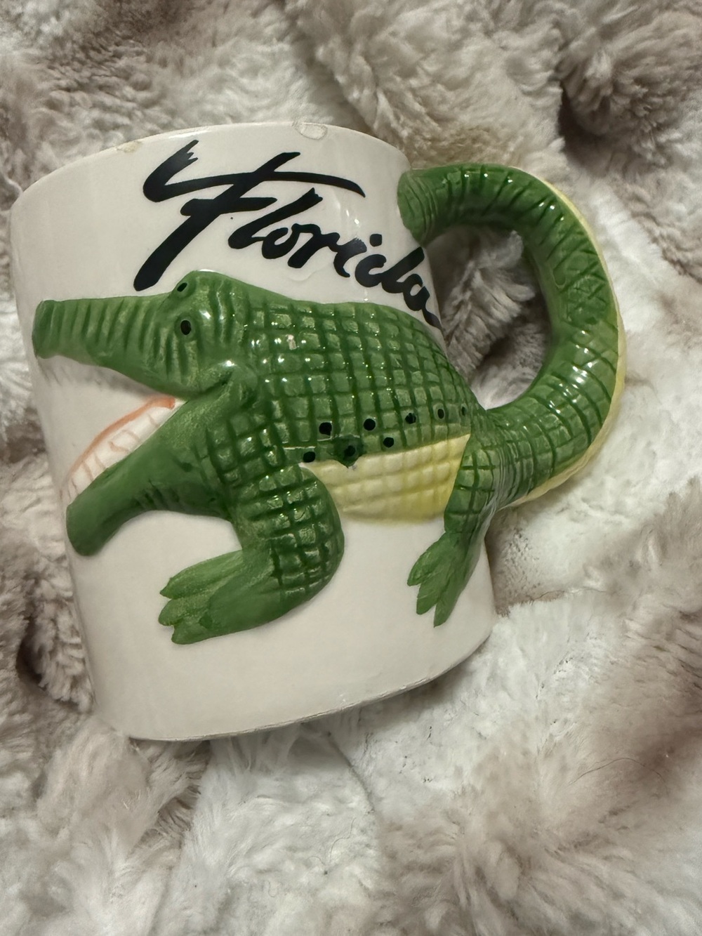 Vintage Florida alligator 3d mug kitche retro